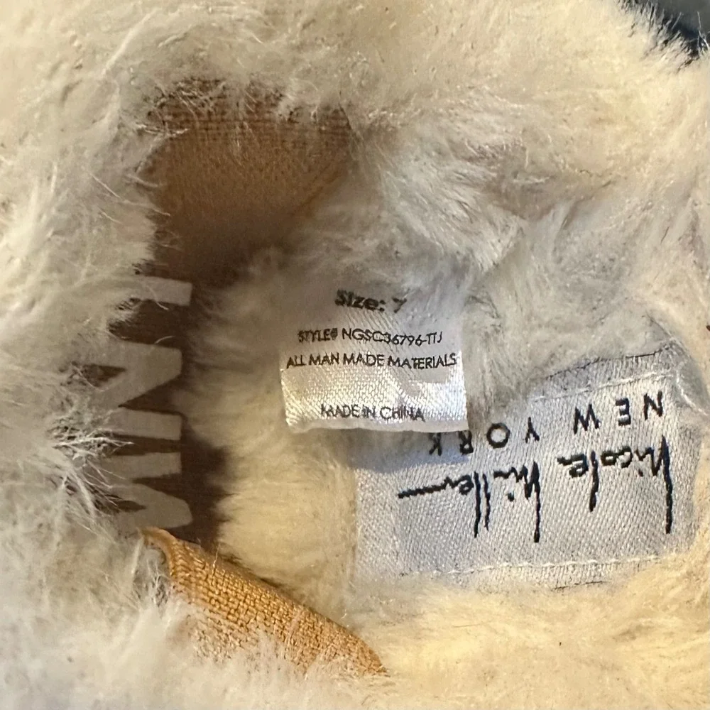 Nicole Miller New York Kids Chestnut Faux Suede Slingback Slippers NMNY Tan 7